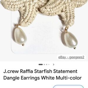 J. Crew Raffia Starfish Earrings - Cream and Gold